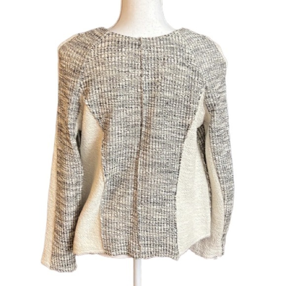 Anthropologie Cartonnier Sweater Glimmered Metallic Tweed Knit snap closure Med - Picture 7 of 13